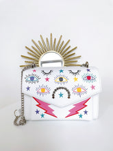 Cargar imagen en el visor de la galería, Aurora bag ojitos colores grande blanca