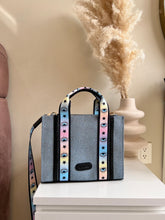 Cargar imagen en el visor de la galería, Lefranco Tote bag CHICA mezclilla glitter/ ojitos
